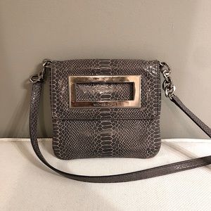 Michael Kors Gray Snakeskin Crossbody Purse